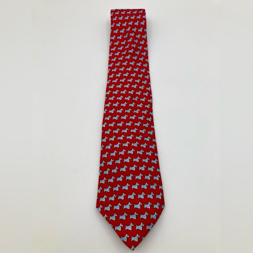 Vineyard Vines Men’s West Highland White Terrier Dog Tie 100% Silk Made in USA